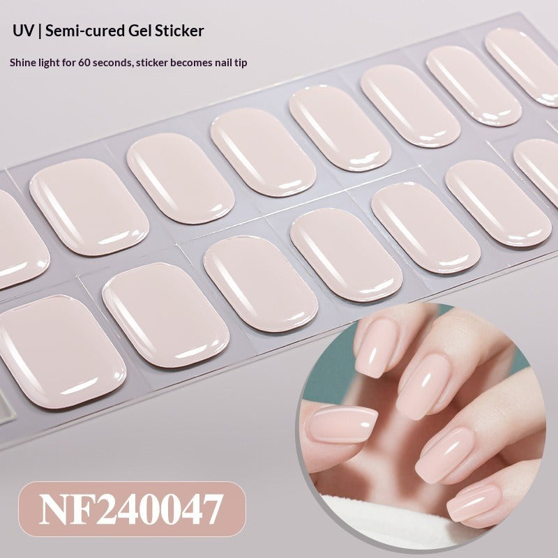 Semi-Cured Gel Nail Strips Minimal Solid Japanese Style (MOQ=3)