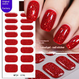 Semi-Cured Gel Nail Strips Pure Glitter Ultra Sparkle Glossy Design (MOQ=3)