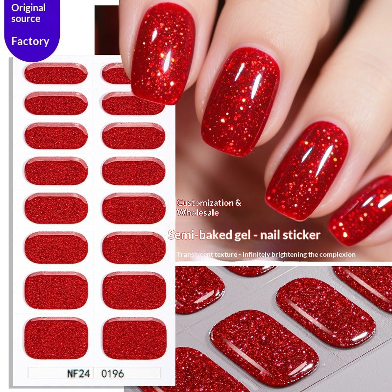 Semi-Cured Gel Nail Strips Pure Glitter Ultra Sparkle Glossy Design (MOQ=3)
