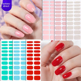 Semi-Cured Gel Nail Strips Solid Color Glossy Classic Design (MOQ=3)