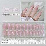 French press on nails 24 pieces Boxed detachable finished product Wearable prefabricated fake nail patch Solid color manicure