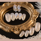 Parche de uñas con diseño de mariposa puntiaguda y brillantina, acabado en uñas postizas, mariposa de celebridades de Internet, extraíble | 365nails