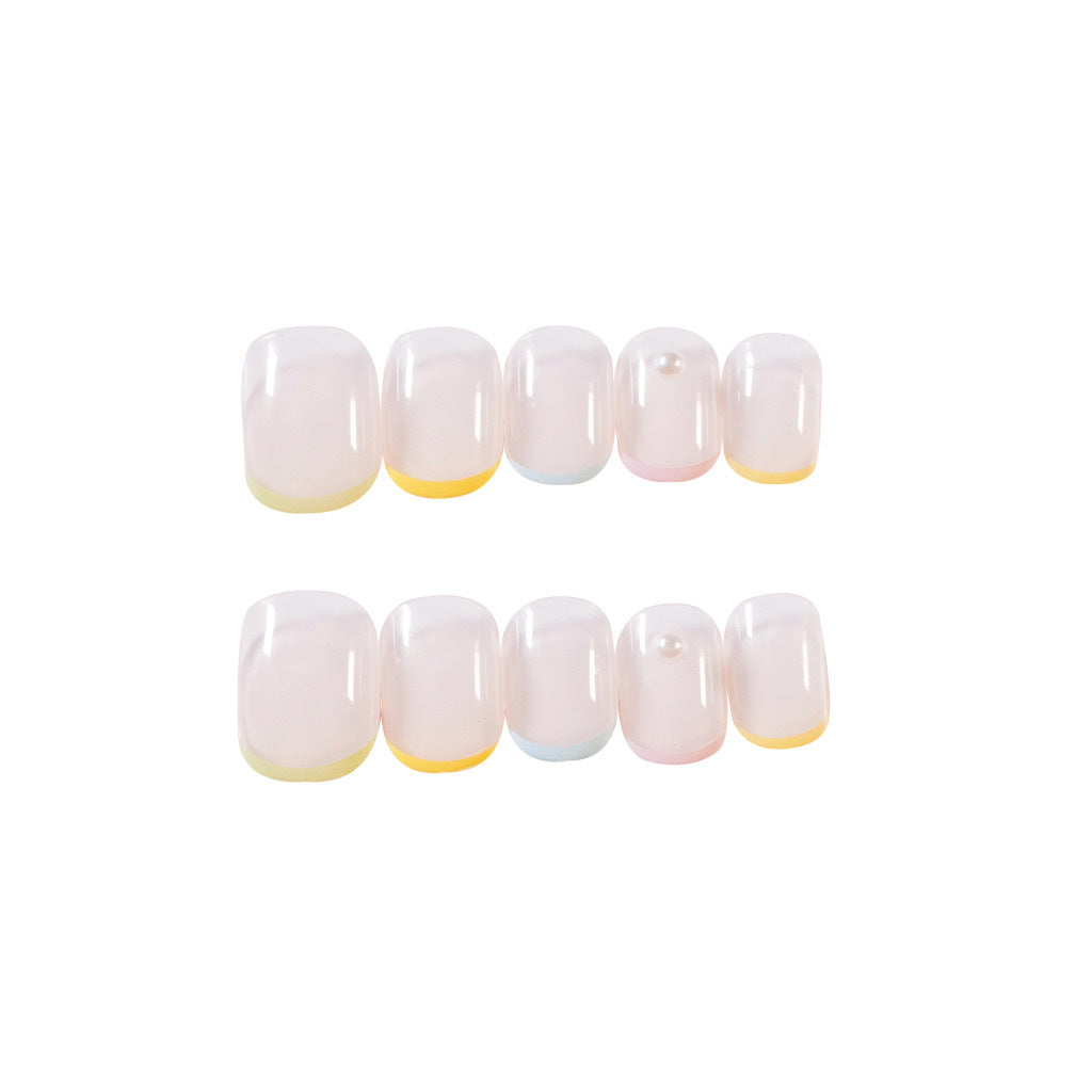 "Pastel Rainbow French" - Precision Crafted Press-On Nails