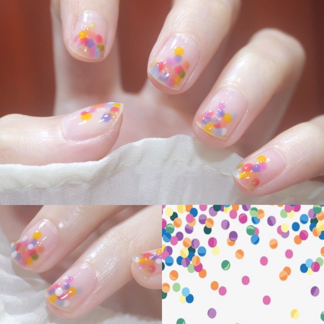 Parche de uñas con diseño de caramelo, para uso fresco y veraniego, con diseño de uñas removible, resistente al agua y con diseño de uñas de colores caramelo | 365nails