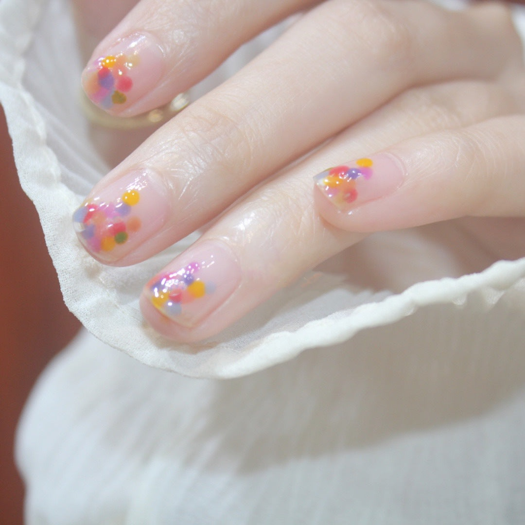 Candy color jumping small fresh summer wear nail finished nail art patch cute nail piece waterproof removable nail piece｜365nails