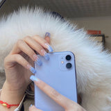 Unhas postiças com chamas azuis claras ｜ 365nails