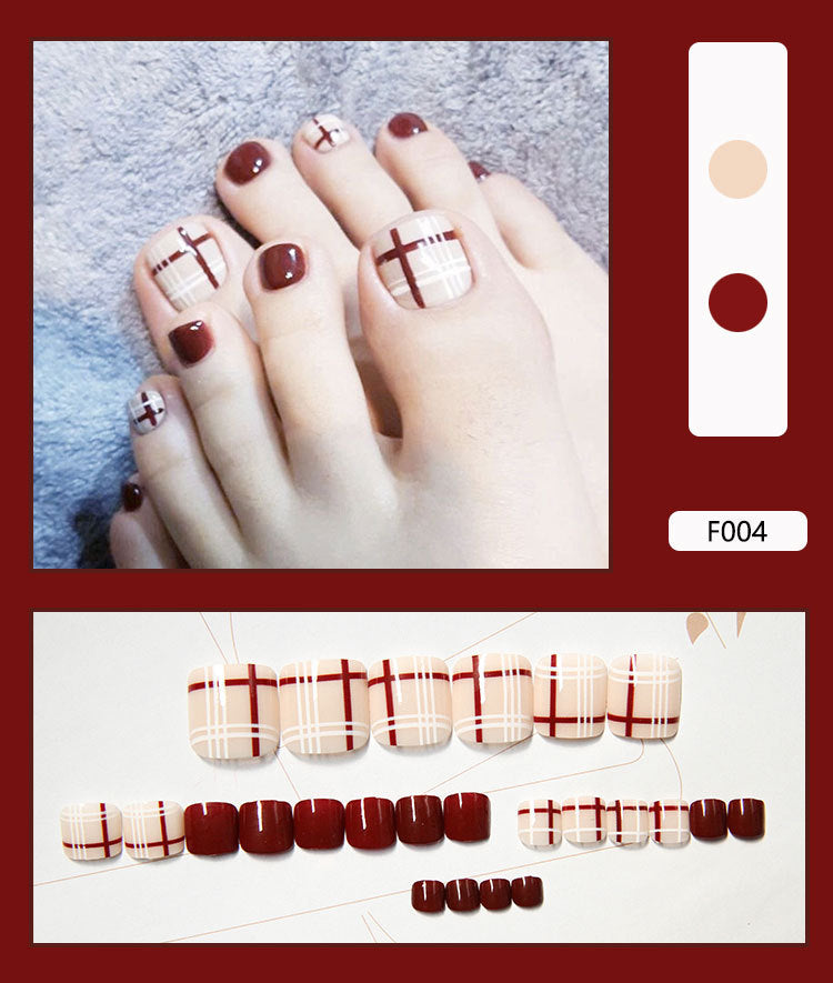 Unhas postiças com acabamento em unhas postiças Unhas postiças removíveis com acabamento em unhas postiças dos pés Unhas dos pés ｜365nails