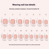 New press on nails French Ultra-thin Short Square False Nails 32 pieces Simple Removable Extension Patch Nail Art