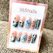 Wild Bloom: "Zebra Lily" – Unhas Postiças Longas Coffin