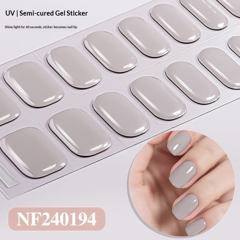 Semi-Cured Gel Nail Strips Minimal Solid Japanese Style (MOQ=3)
