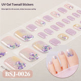 Semi-Cured Gel Nail Strips Fresh Floral 3D Foil Glossy Design (MOQ=3)