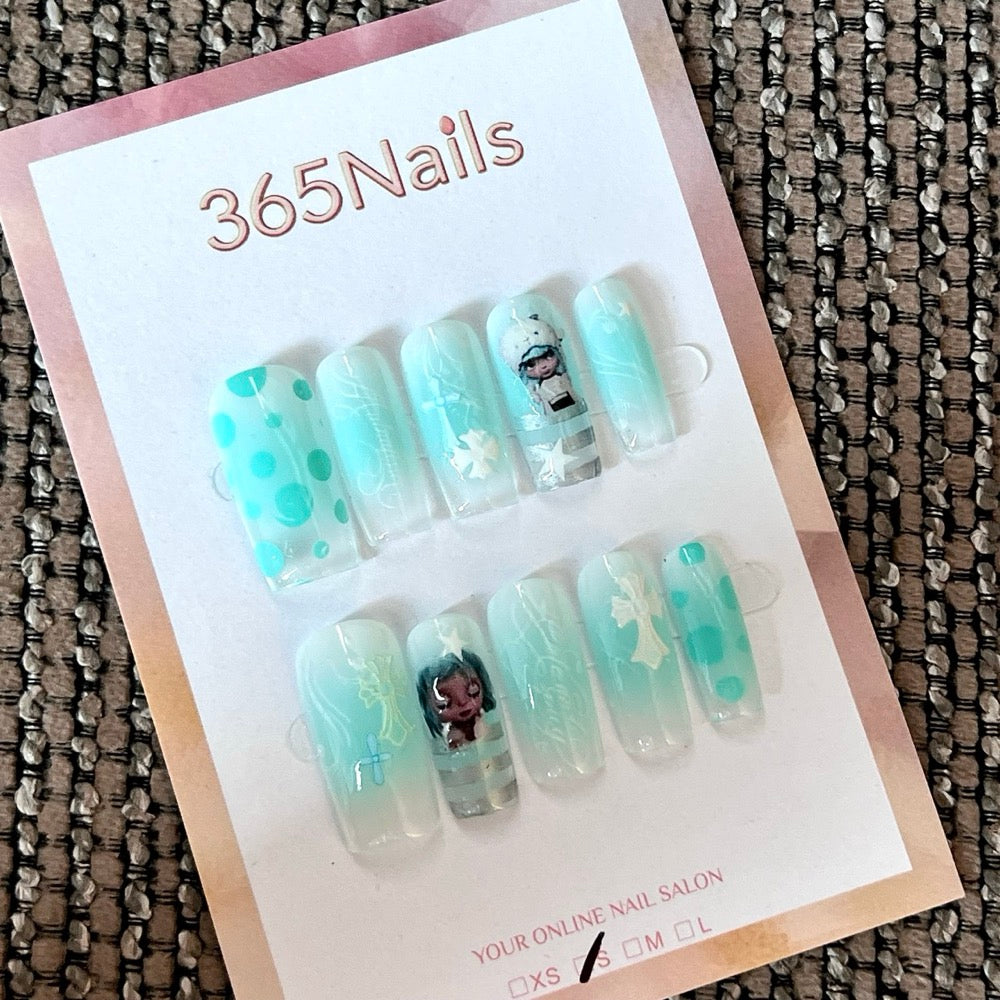 Mint Muse - Mint Graphic Square Press-On Nails
