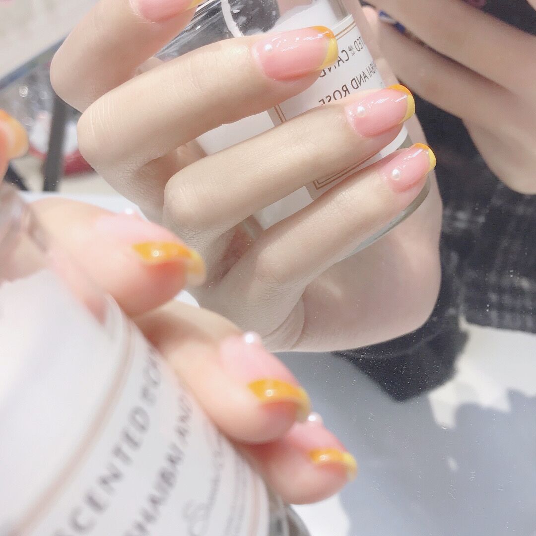 "Citrus Color Block French" - Precision Crafted Press-On Nails