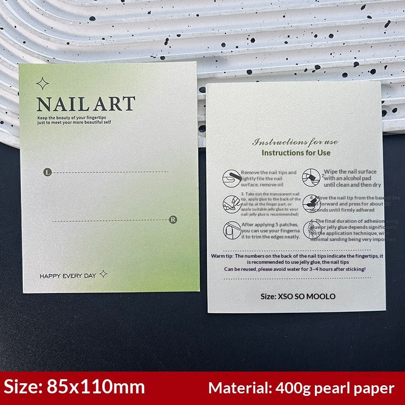 Pearl Finish Display Cards for Handmade Press On Nails (MOQ=50)