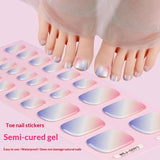 Semi-Cured Gel Nail Strips Glitter Pearl Gradient Sparkle Toe Design (MOQ=3)