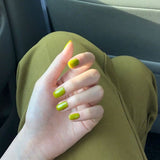 Solid color short avocado green grass green white press on nails finished fake nail manicure patch nail patch waterproof｜365nails