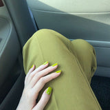Solid color short avocado green grass green white press on nails finished fake nail manicure patch nail patch waterproof｜365nails