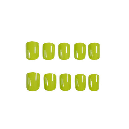 Solid color short avocado green grass green white press on nails finished fake nail manicure patch nail patch waterproof｜365nails