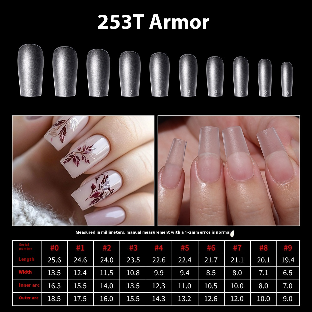 Nail Tips Frosted nail pads Free grinding Flat nail Traceless water drop Ballet press on nails pads 500 boxed nail art fake nails