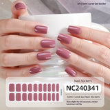Semi-Cured Gel Nail Strips Solid Pearl Minimal Glossy Design (MOQ=3)