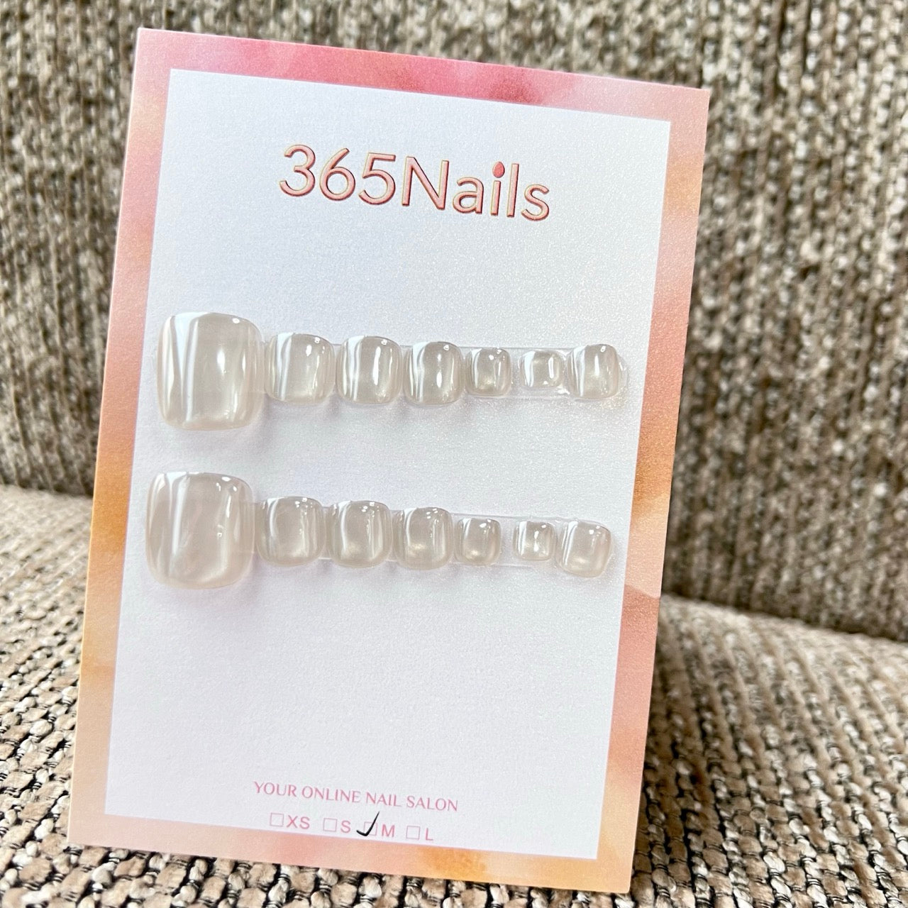 365nails: "watery pearl shell shimmer" – handmade press-on pedicure