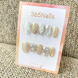 365nails: "Daisy Gold Aurora" – handmade press-on nail