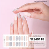 Semi-Cured Gel Nail Strips Pure Color Mismatch Pastel Glossy Set (MOQ=3)