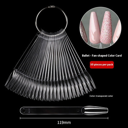 Nail Tips Nail polish practice fan color card, 50 transparent iron ring nail polish color plates in bags for  nail salons