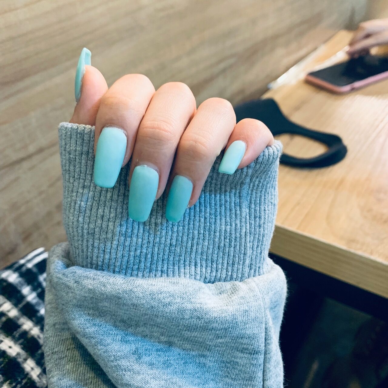 霧面短款芭蕾形新色純色穿戴甲｜可拆卸成品甲片｜365nails