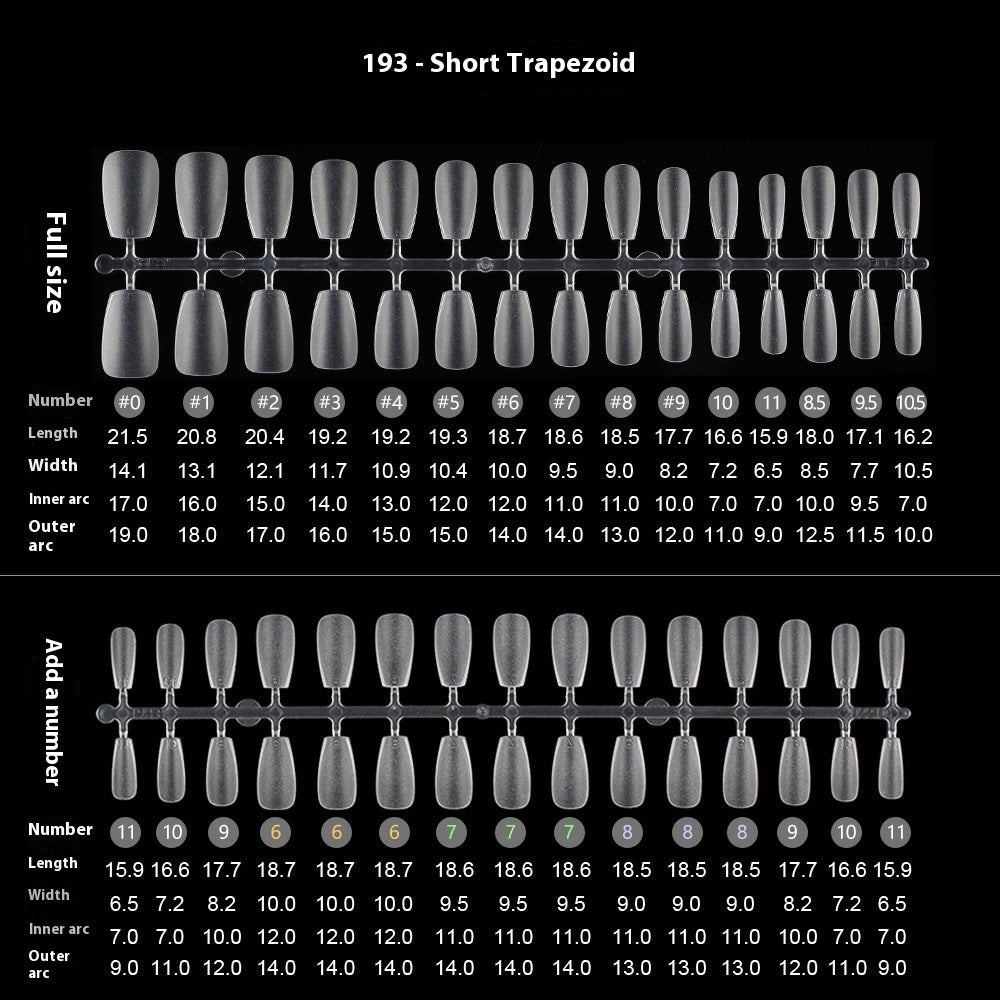Nail Tips Transparent nail piece wholesale 30 pieces, full number, light and thin, full sticker, trapezoidal non-marking, wear-free patch, frosted nail piece