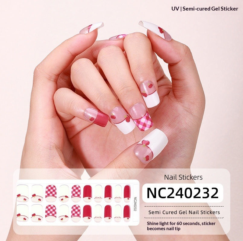 Semi-Cured Gel Nail Strips French Holiday Christmas Halloween Mix Designs (MOQ=3)