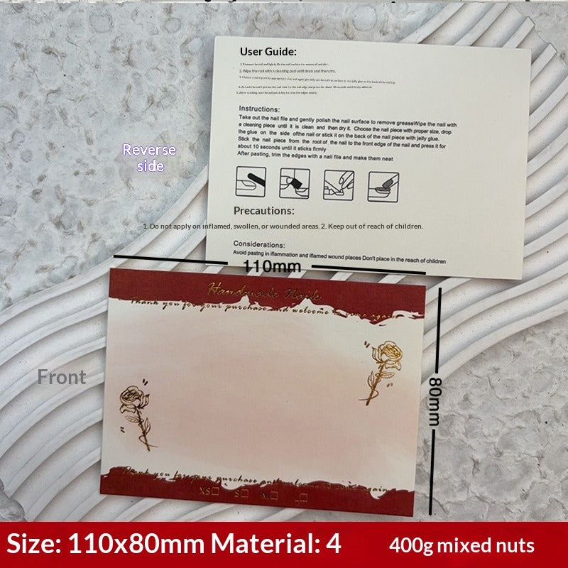 Elegant Floral Display Cards for Press On Nail Sets (MOQ=50)
