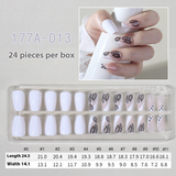 French press on nails 24 pieces Boxed detachable finished product Wearable prefabricated fake nail patch Solid color manicure