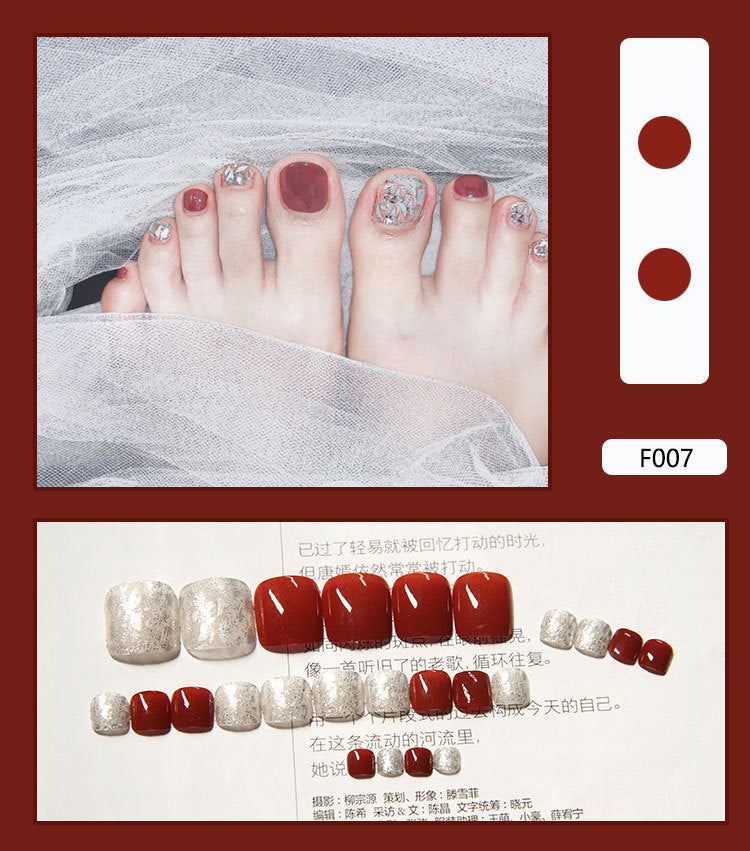 Unhas postiças com acabamento em unhas postiças Unhas postiças removíveis com acabamento em unhas postiças dos pés Unhas dos pés ｜365nails