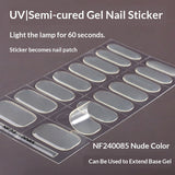 Semi-Cured Gel Nail Strips Minimal Solid Color Glossy Design (MOQ=3)