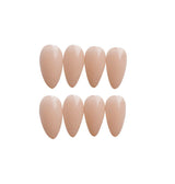 Unhas postiças semitransparentes com acabamento em esmalte, cola para selar unhas postiças, cor gelatinosa nua, com ponta pontiaguda, para barraca de rua, suprimentos 365nails