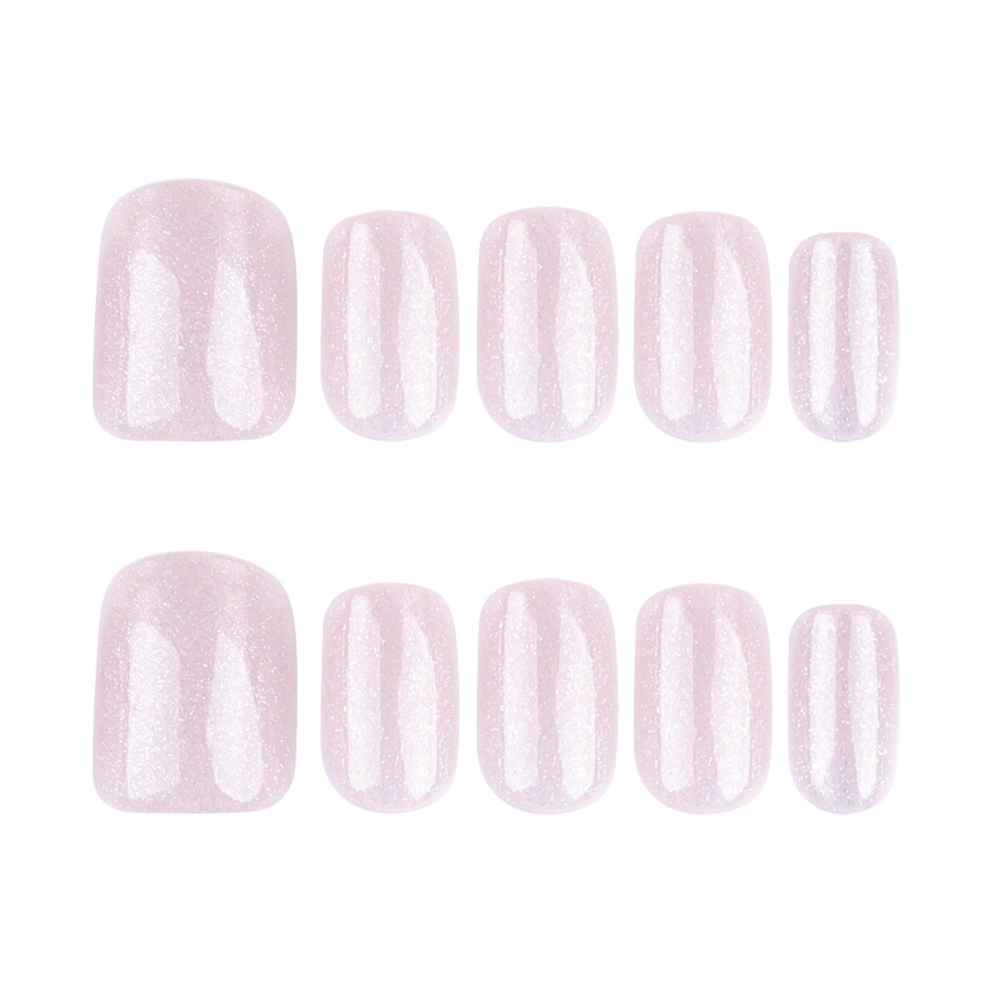Naked powder flash cat eye wearing nail short square manicure fake nails cross-border hot-selling wearable nail fake nails