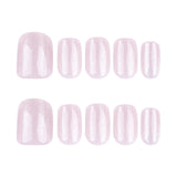 Naked powder flash cat eye wearing nail short square manicure fake nails cross-border hot-selling wearable nail fake nails