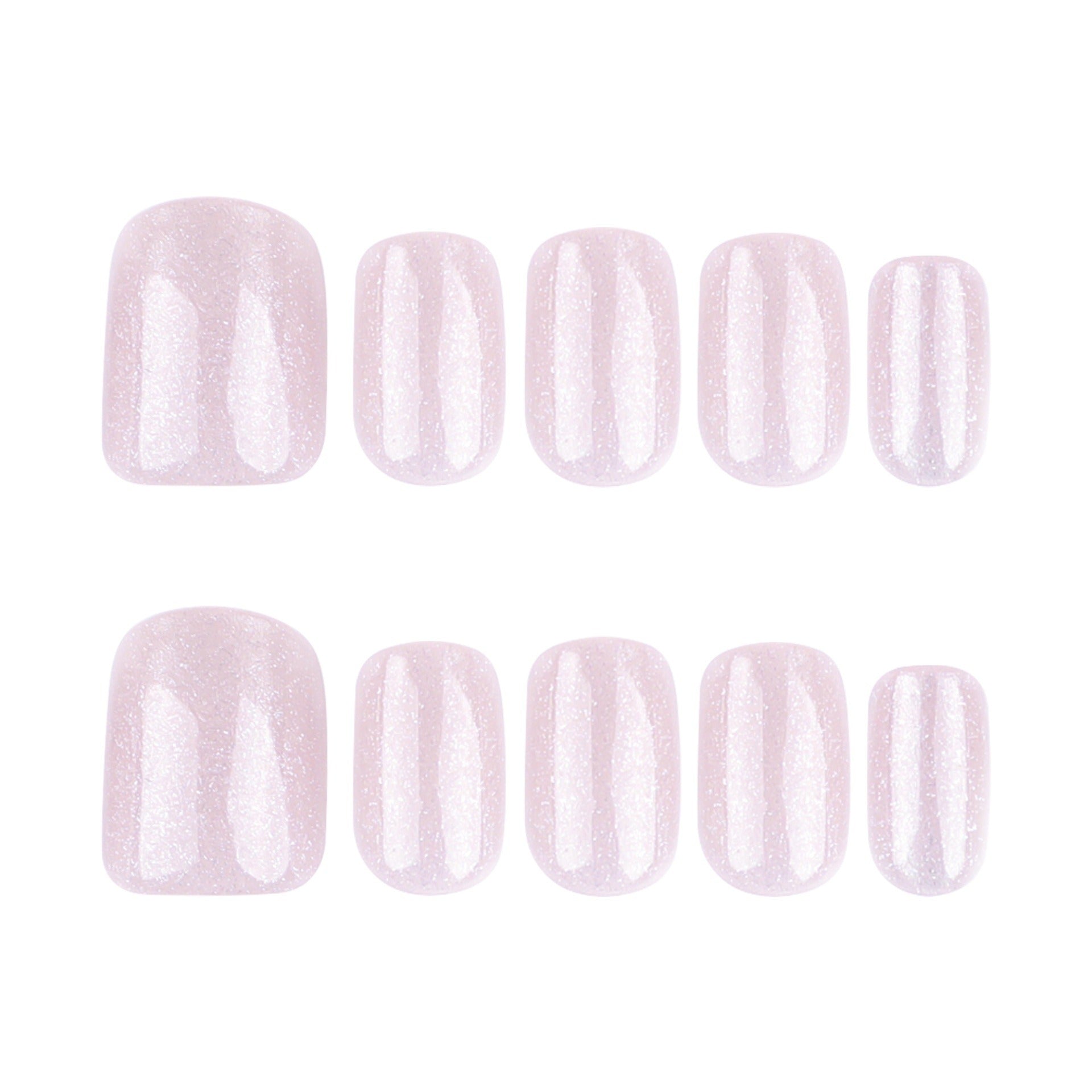 Naked powder flash cat eye wearing nail short square manicure fake nails cross-border hot-selling wearable nail fake nails