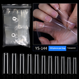 Nail Tips Nail  lengthened French 550 pieces boxed square transparent semi-sticker high-arc flat head water pipe nail fake nail
