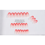 Parche de manicura francesa corta con bisel, color rojo agua, para uñas postizas, resistente al agua, 365nails