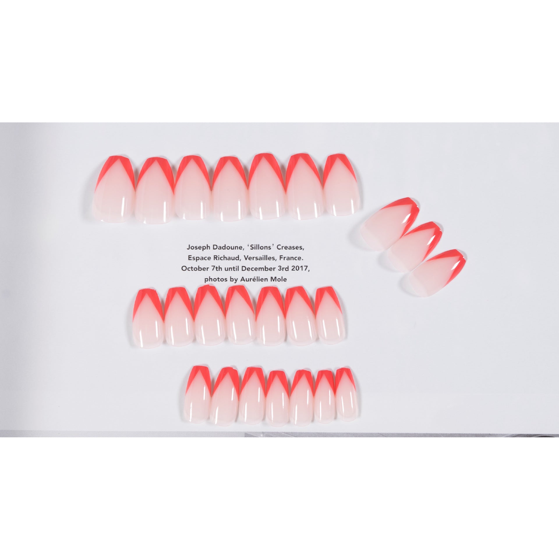 Parche de manicura francesa corta con bisel, color rojo agua, para uñas postizas, resistente al agua, 365nails