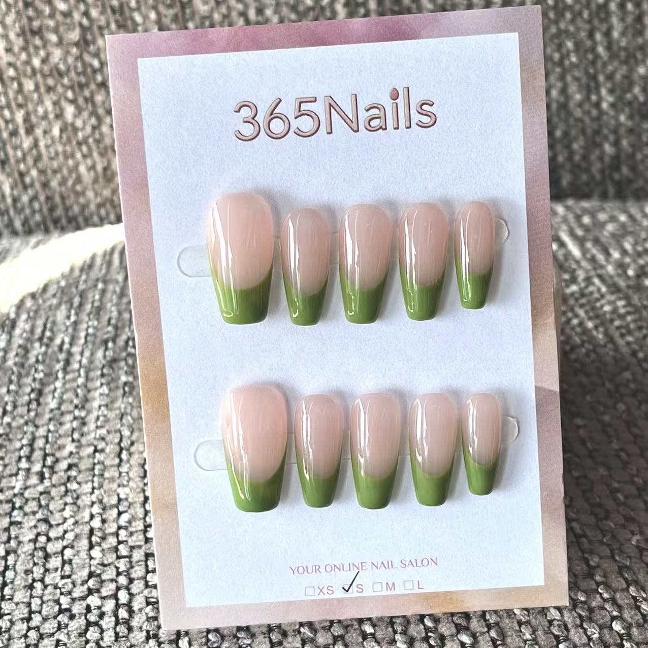 Handmade French patch manicure, multi-color and multi-reusable full coverage fake nail set