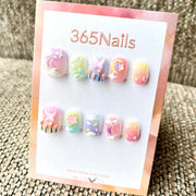 365nails: "Celestial Dreams" – 3D Charm Handmade Short Nails