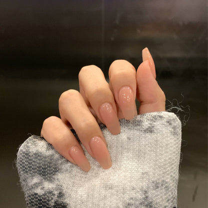 Naked pink short ballet press on nails finished fake nail manicure patch nail piece nail polish glue seal live stream supply｜365nails