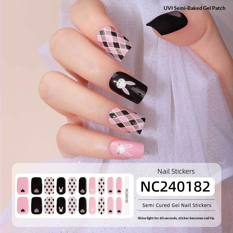 Semi-Cured Gel Nail Strips Foil Laser Gold Shimmer Glossy Set (MOQ=3)