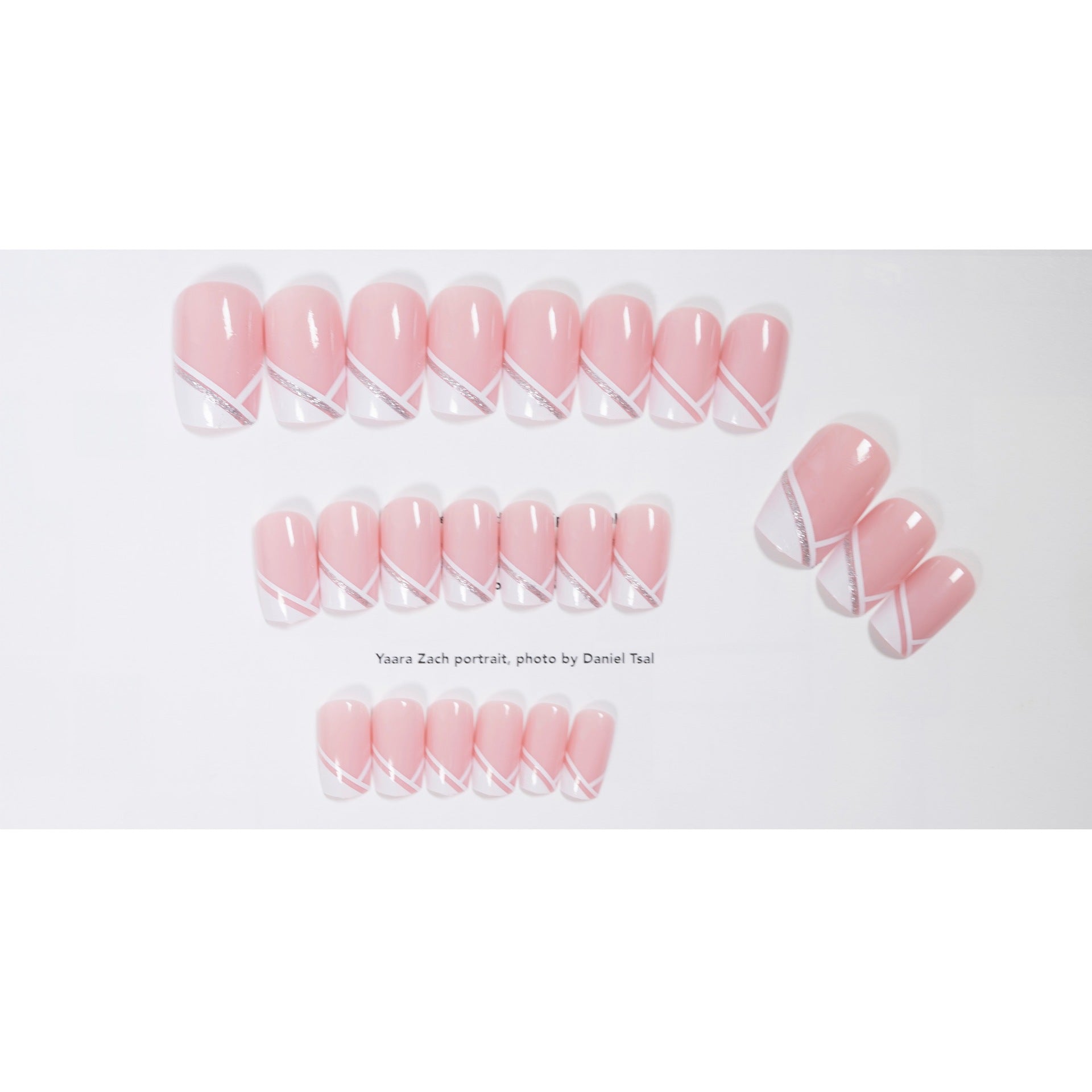 斜法式簡約成品穿戴甲 可拆式｜365nails