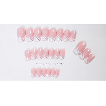 Oblique French Simple Wear Nail Art Finished    French Removable  ｜365nails