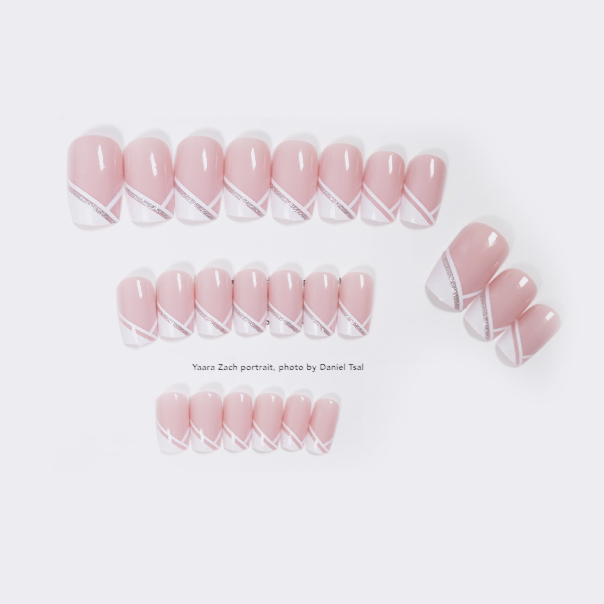 斜法式簡約成品穿戴甲 可拆式｜365nails
