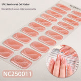 Semi-Cured Gel Nail Strips Sparkle Spotlight Cat Eye Glossy Design (MOQ=3)